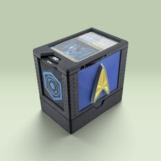 Enterprise - Universal DeckDock - Federation inspired deck box with Counter and Token Tray for Magic The Gathering and more