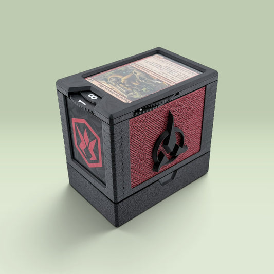 Qapla - Universal DeckDock - Klingon inspired deck box with Counter and Token Tray for Magic The Gathering and more