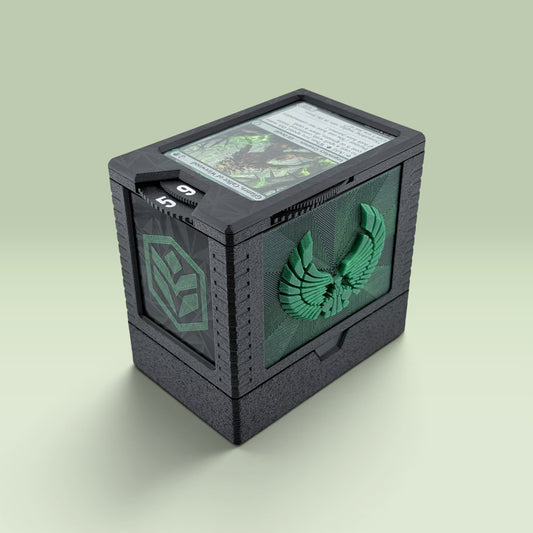Jolan'tru - Universal DeckDock - Romulan inspired deck box with Counter and Token Tray for Magic The Gathering and more