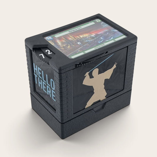 Old Ben - Universal DeckDock - Obi-Wan Inspired  deck box with Counter and Token Tray for Star Wars Unlimited and more