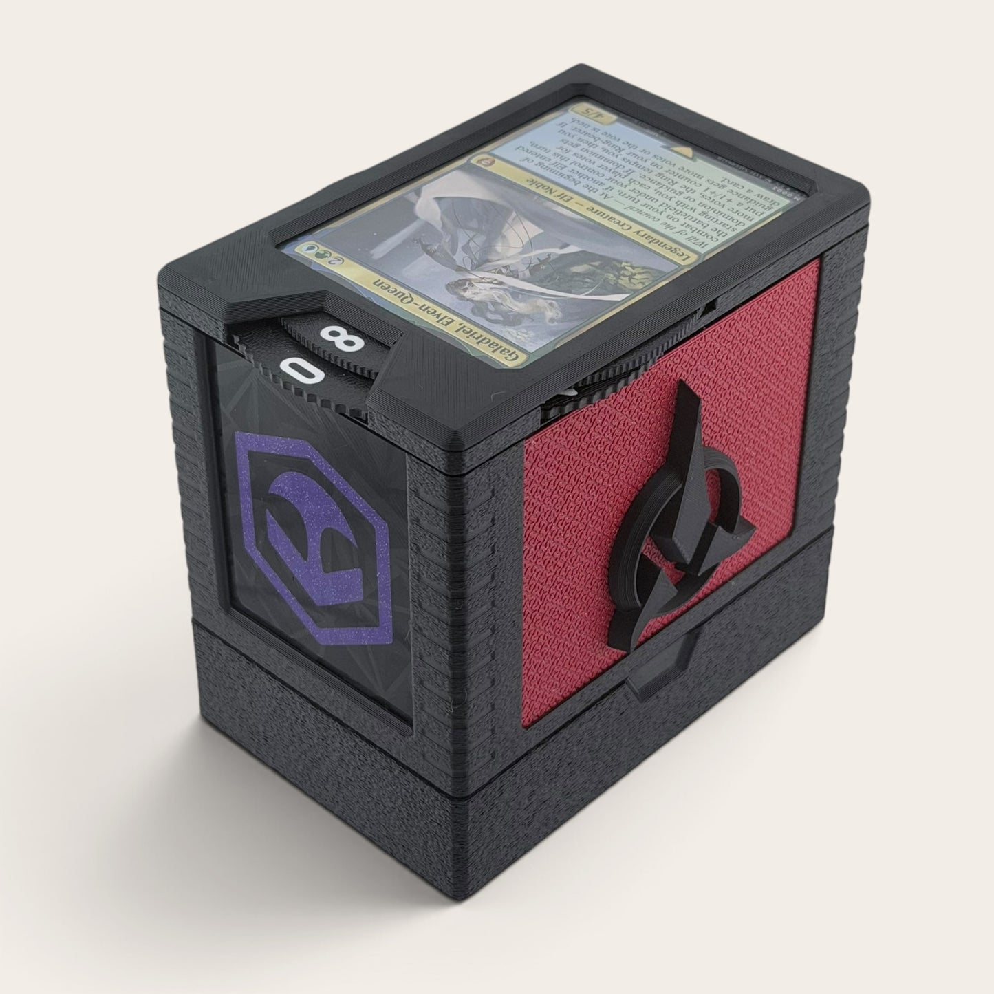 Qapla - Universal DeckDock - Klingon inspired deck box with Counter and Token Tray for Magic The Gathering and more