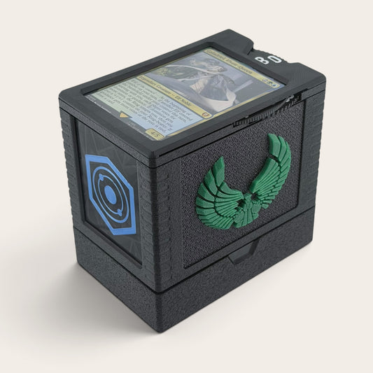 Jolan'tru - Universal DeckDock - Romulan inspired deck box with Counter and Token Tray for Magic The Gathering and more