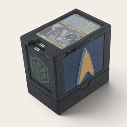 Enterprise - Universal DeckDock - Federation inspired deck box with Counter and Token Tray for Magic The Gathering and more