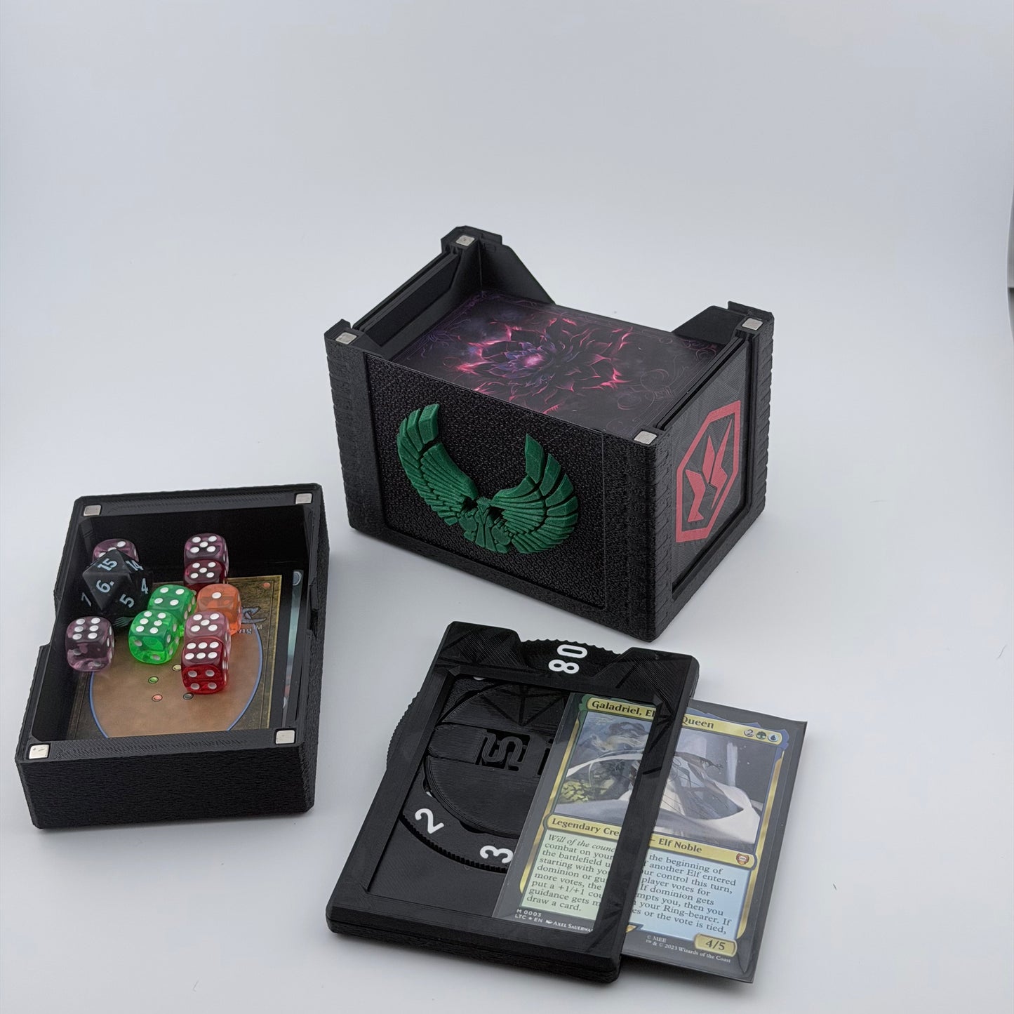 Jolan'tru - Universal DeckDock - Romulan inspired deck box with Counter and Token Tray for Magic The Gathering and more