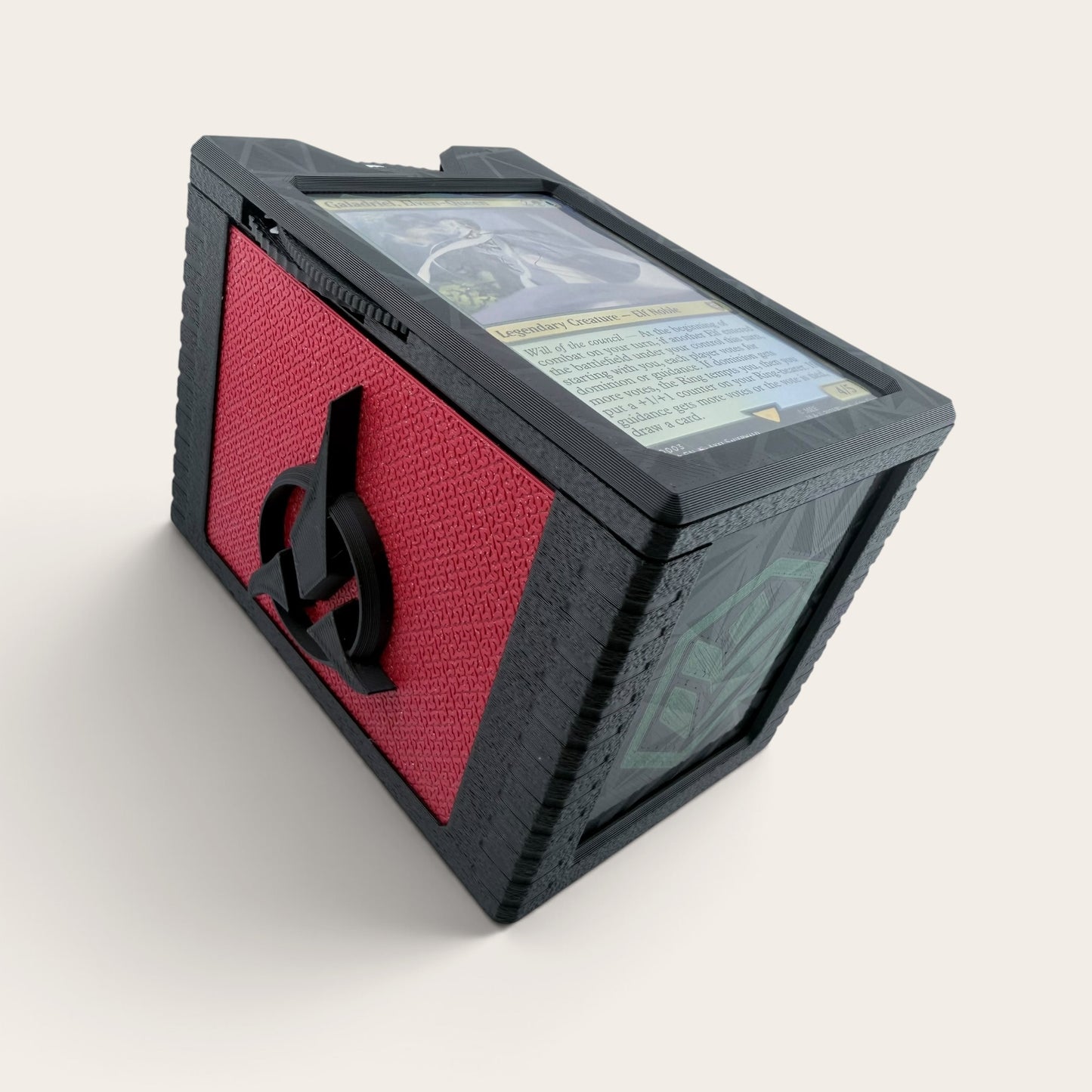 Qapla - Universal DeckDock - Klingon inspired deck box with Counter and Token Tray for Magic The Gathering and more