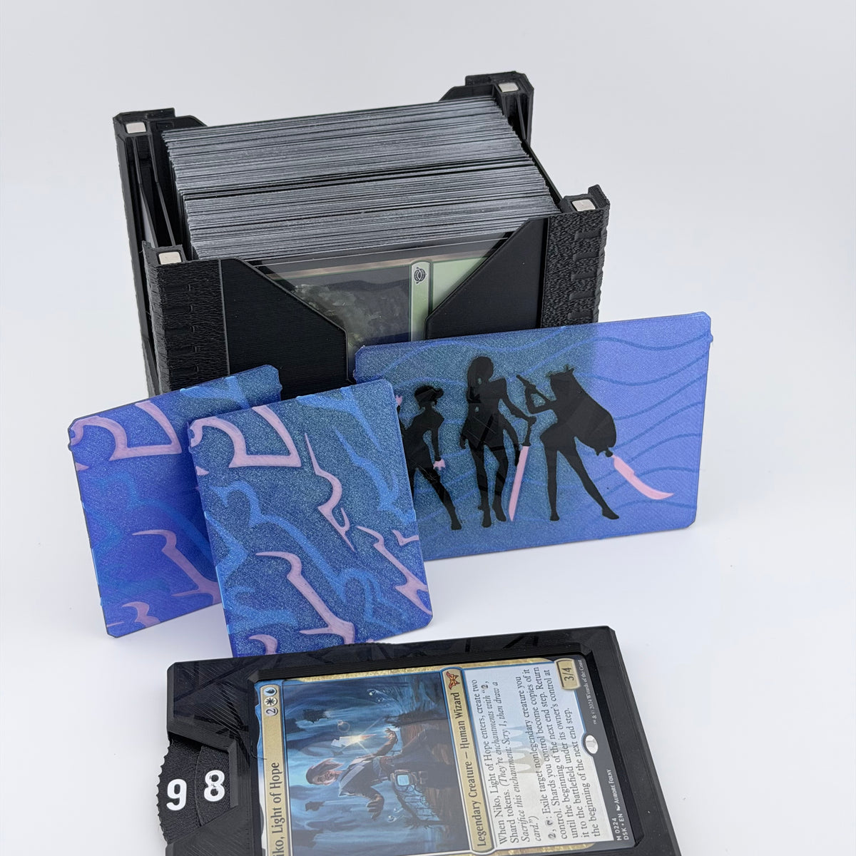 Demon Hunter Universal DeckDock – Magic The Gathering Deck Box with Counter & Token Tray
