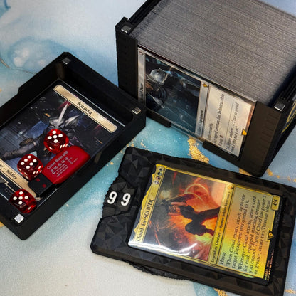 Magic Commander/EDH Deck Box with Damage Counter and Token Tray