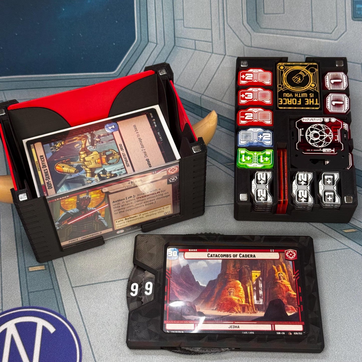 Sohn von Dathomir – Universelle DeckDock – von Darth Maul inspirierte Deck-Box mit Zähler und Token-Fach für Star Wars Unlimited und mehr