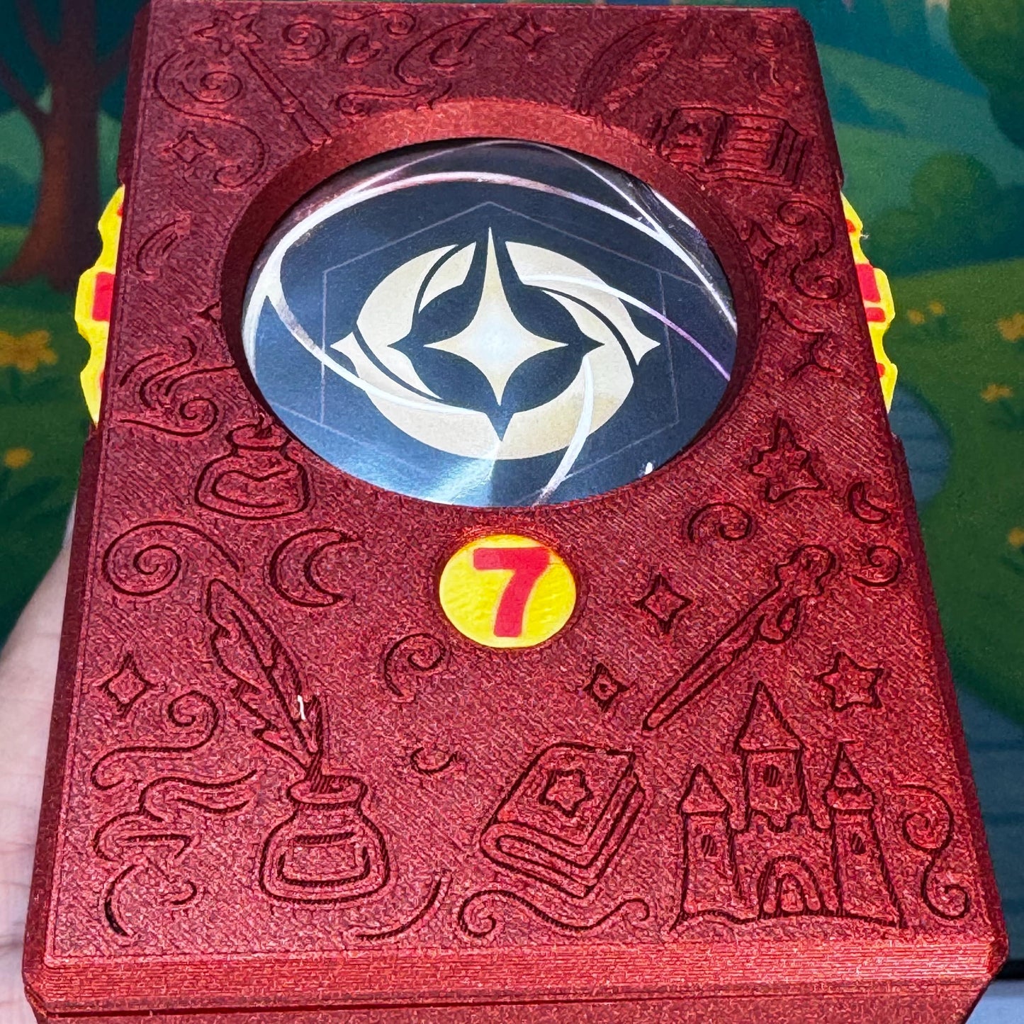 Ruby Lorcana Deck Box: Lore Counter, Token Tray & Card Storage