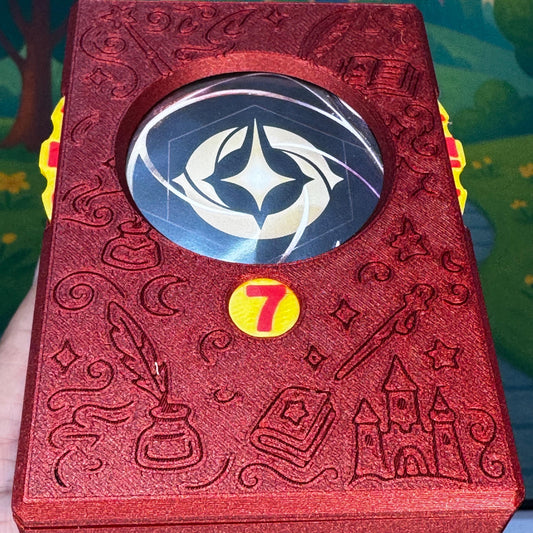 Ruby Lorcana Deck Box: Lore Counter, Token Tray & Card Storage