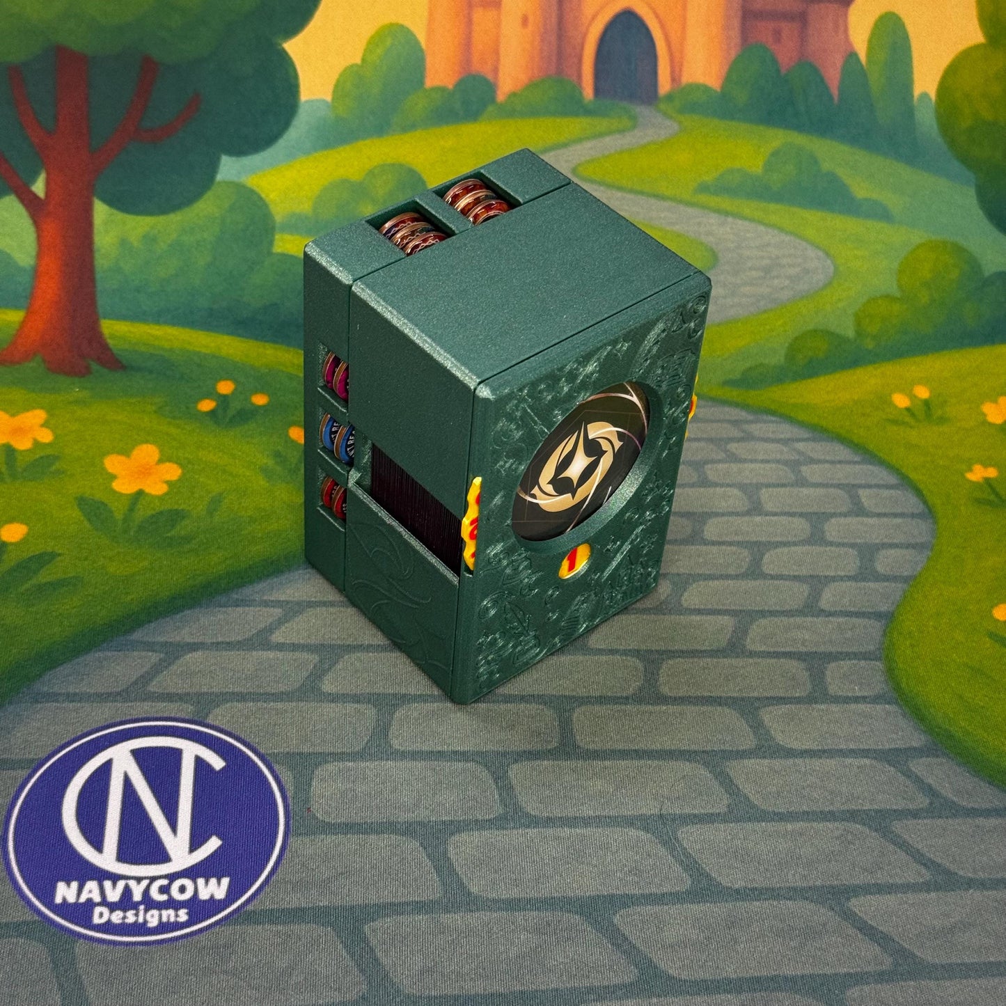 Emerald Lorcana Deck Box: Lore Counter, Token Tray & Card Storage