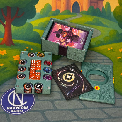 Emerald Lorcana Deck Box: Lore Counter, Token Tray & Card Storage