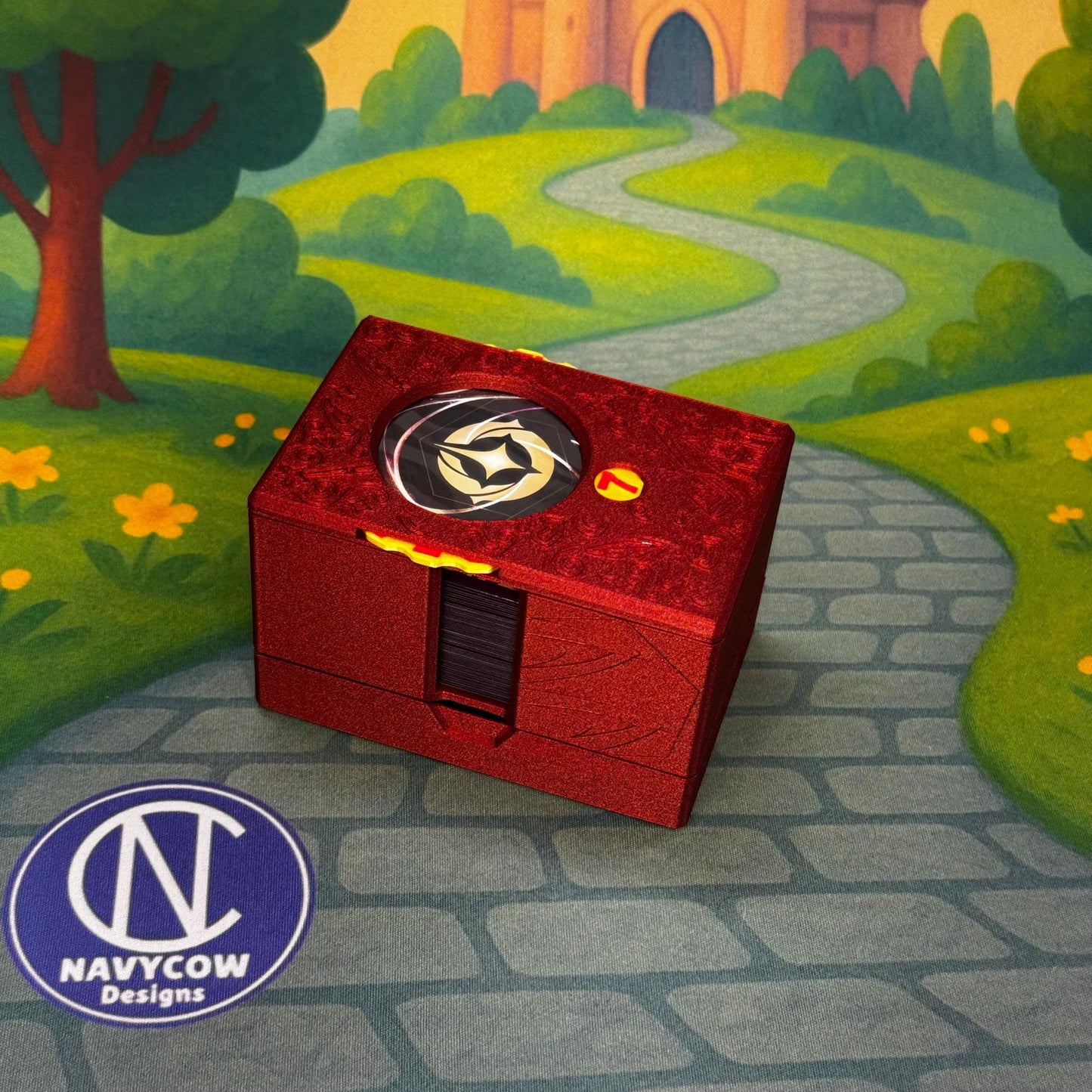 Ruby Lorcana Deck Box: Lore Counter, Token Tray & Card Storage
