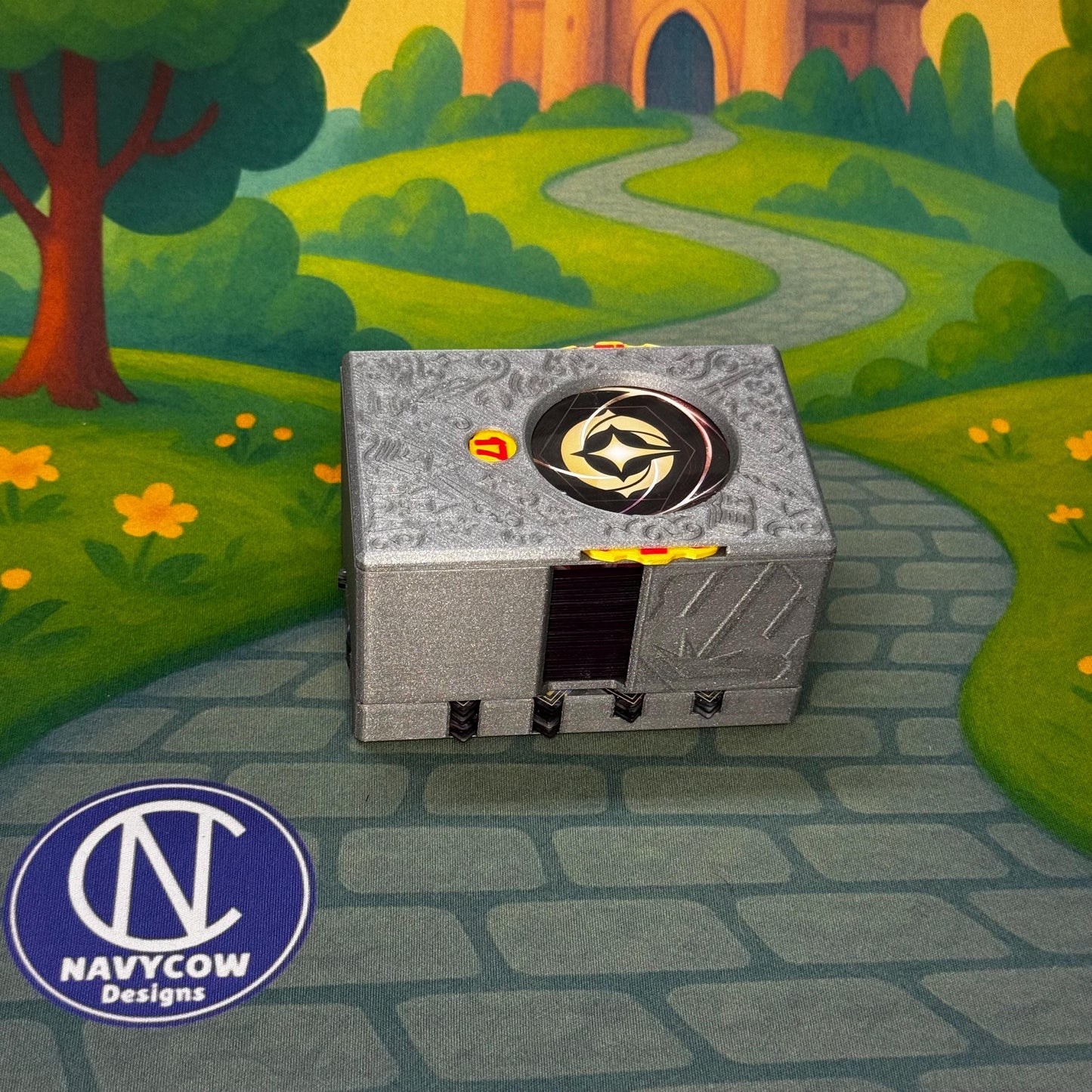 Steel Lorcana Deck Box: Lore Counter, Token Tray & Card Storage