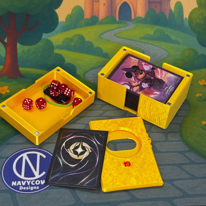 Amber Lorcana Deck Box: Lore Counter, Token Tray & Card Storage