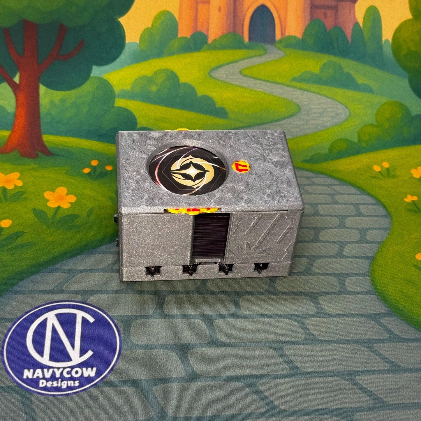 Steel Lorcana Deck Box: Lore Counter, Token Tray & Card Storage