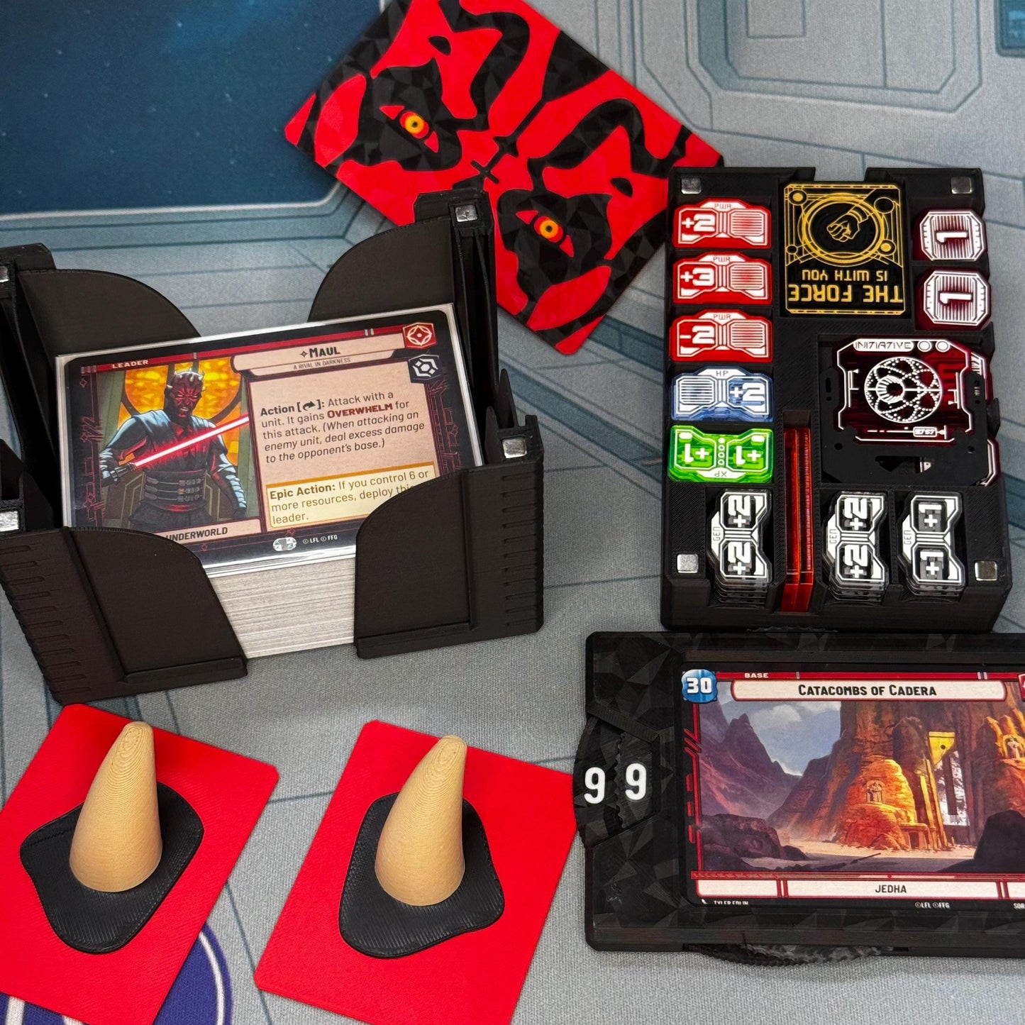 Sohn von Dathomir – Universelle DeckDock – von Darth Maul inspirierte Deck-Box mit Zähler und Token-Fach für Star Wars Unlimited und mehr