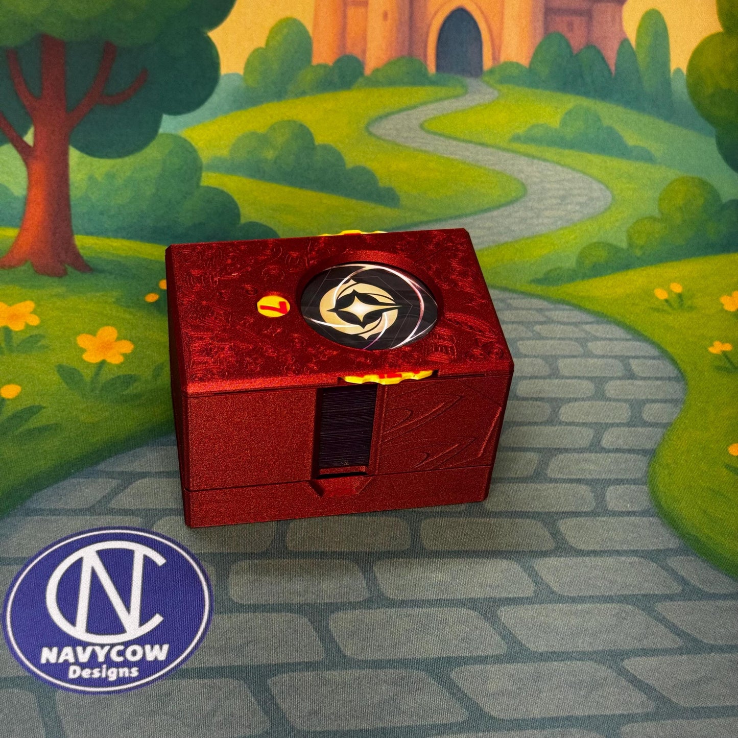 Ruby Lorcana Deck Box: Lore Counter, Token Tray & Card Storage
