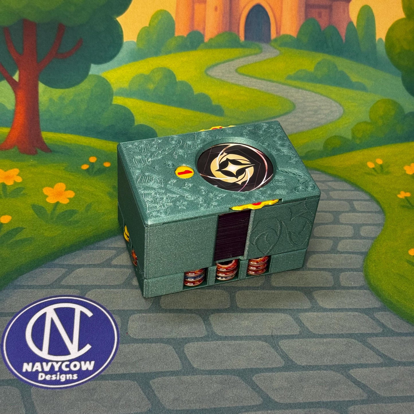 Emerald Lorcana Deck Box: Lore Counter, Token Tray & Card Storage