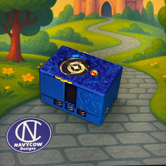 Sapphire Lorcana Deck Box: Lore Counter, Token Tray & Card Storage