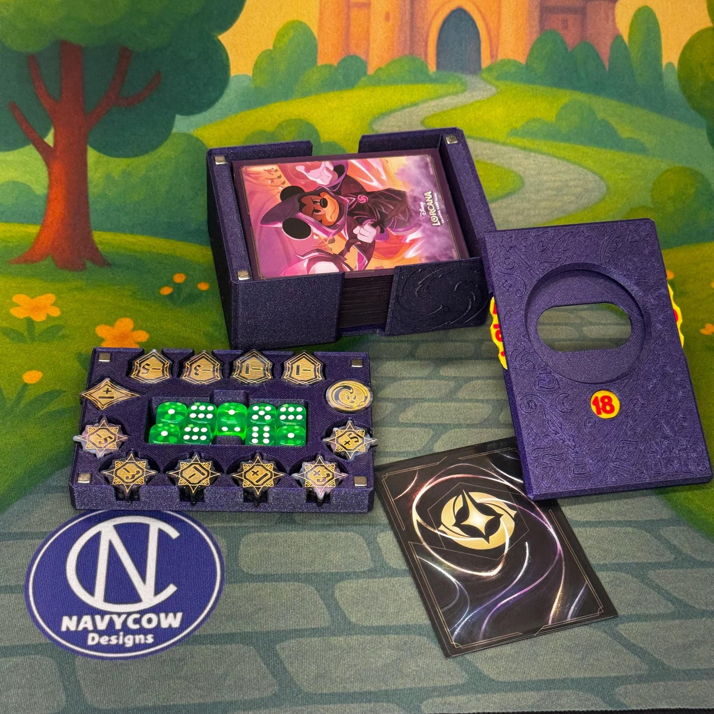 Amethyst Lorcana Deck Box: Lore Counter, Token Tray & Card Storage