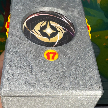 Steel Lorcana Deck Box: Lore Counter, Token Tray & Card Storage