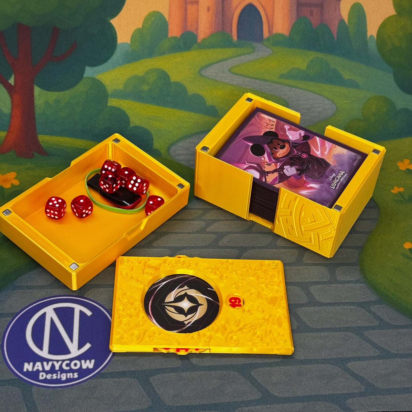 Amber Lorcana Deck Box: Lore Counter, Token Tray & Card Storage