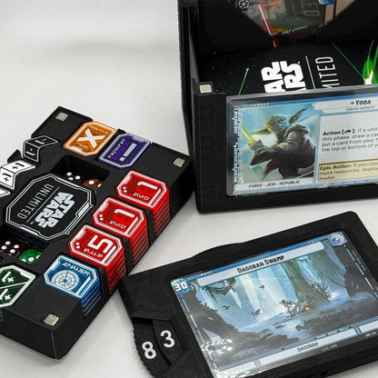 3-in-1 Tournament ready deck box set for Star Wars Unlimited: Counter, Token Tray & Deck Box