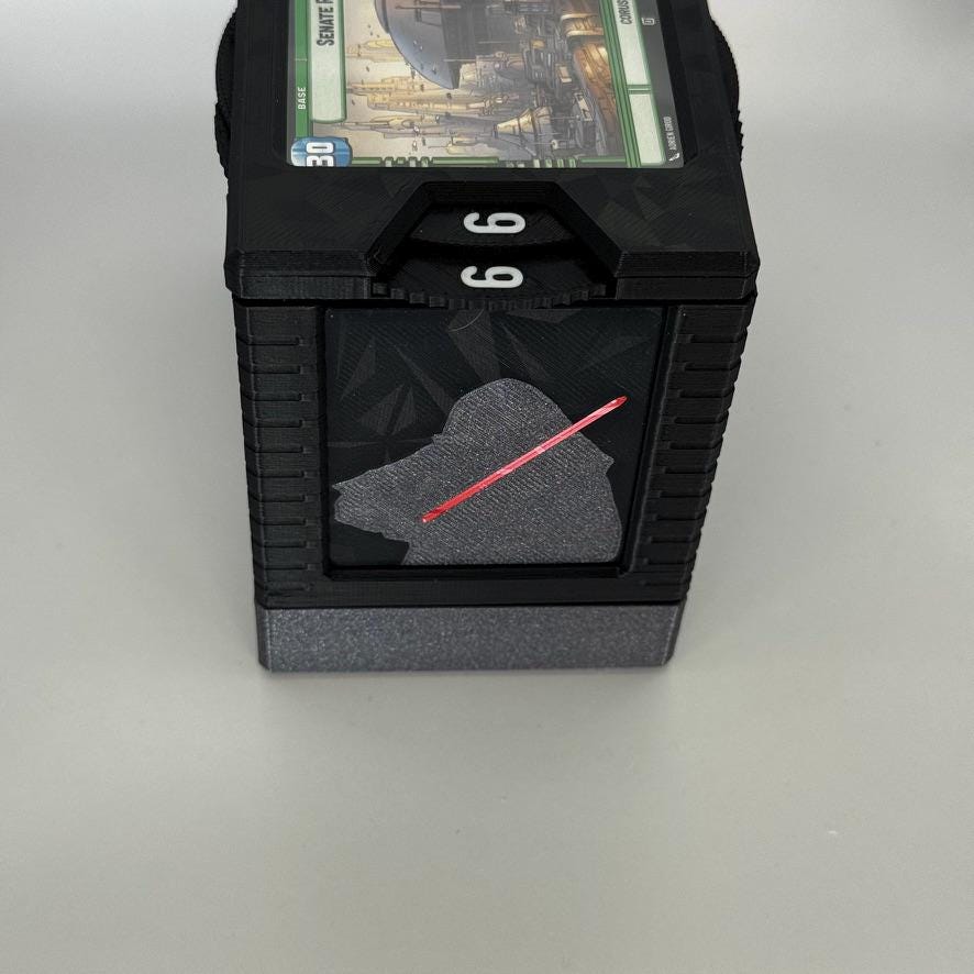 Unlimited Power! - Universal DeckDock - Palpatine inspired  deck box with Counter and Token Tray for Star Wars Unlimited and more
