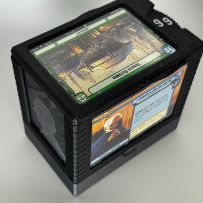 Unlimited Power! - Universal DeckDock - Palpatine inspired  deck box with Counter and Token Tray for Star Wars Unlimited and more