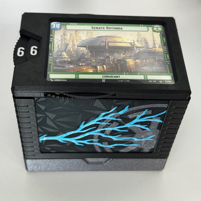 Unlimited Power! - Universal DeckDock - Palpatine inspired  deck box with Counter and Token Tray for Star Wars Unlimited and more