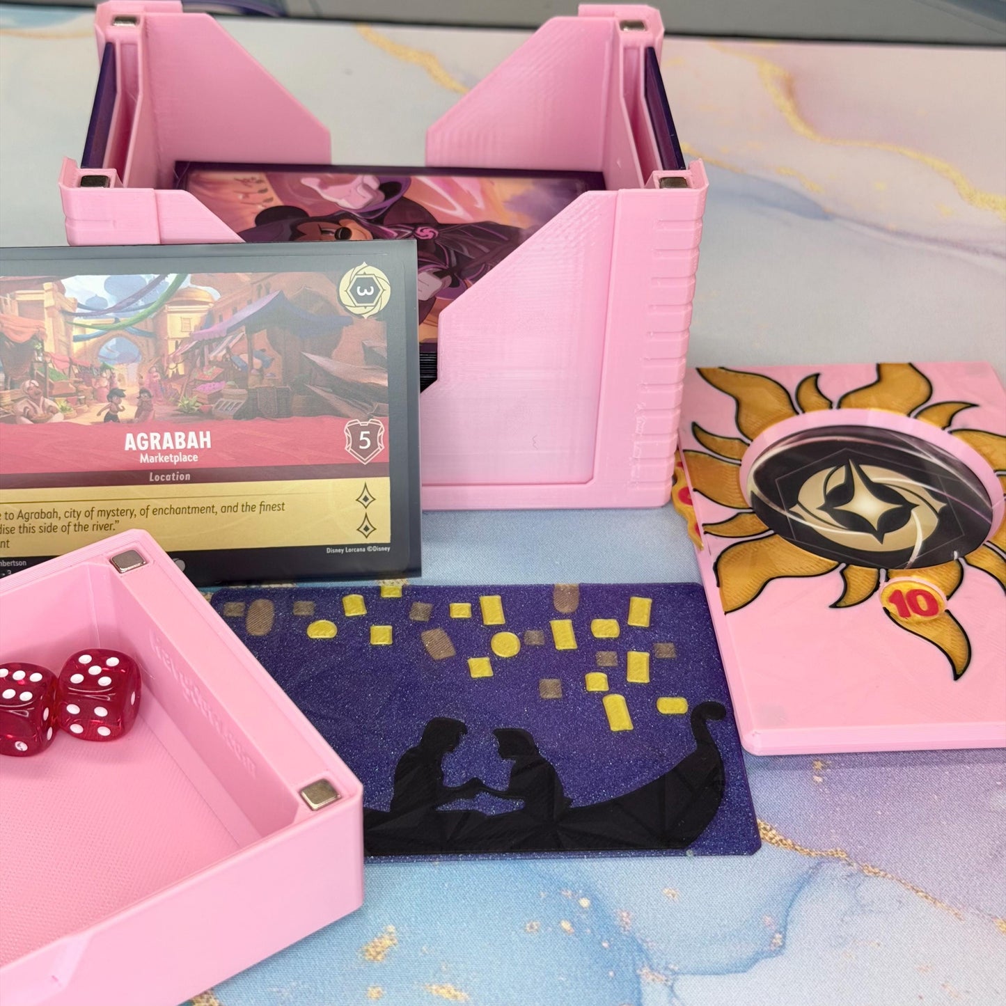 Blondie - Universal DeckDock - Tangled Inspired deck box with Counter and Token Tray for Lorcana and more