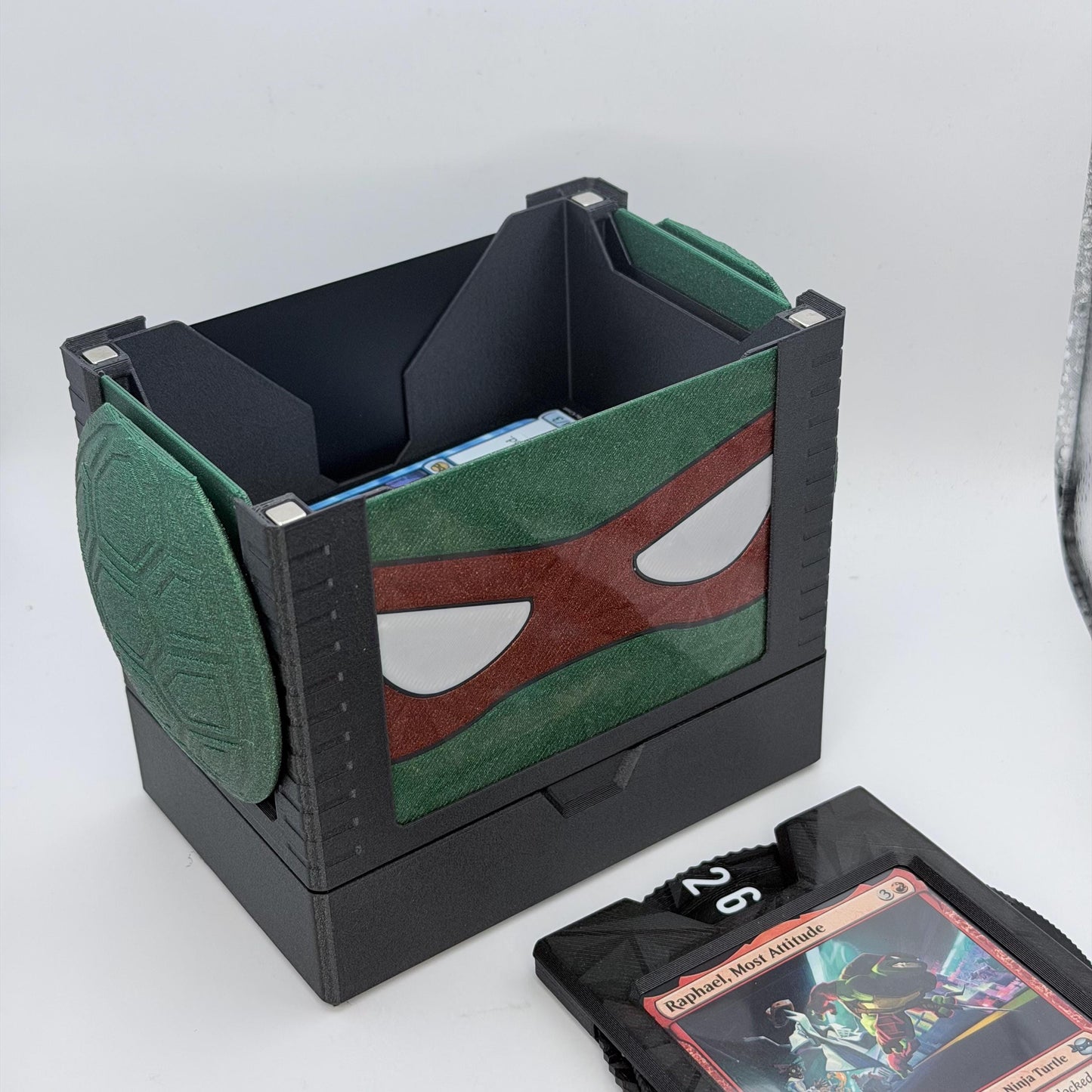 Turtle Power - Universal DeckDock - Turtle inspired deck box with Counter and Token Tray for Magic The Gathering and more