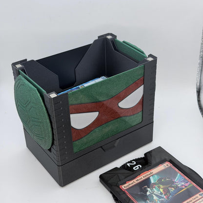 Turtle Power - Universal DeckDock - Turtle inspired deck box with Counter and Token Tray for Magic The Gathering and more