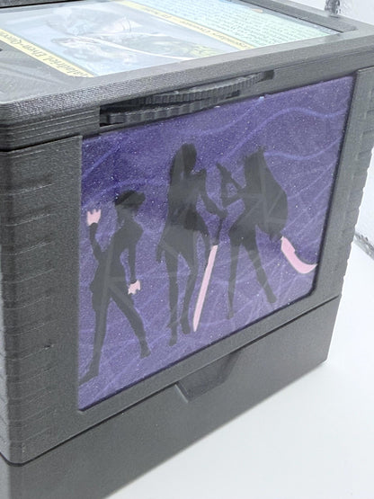 Demon Hunter - Universal DeckDock - KPDH Inspired  deck box with Counter and Token Tray for Magic The Gathering and more