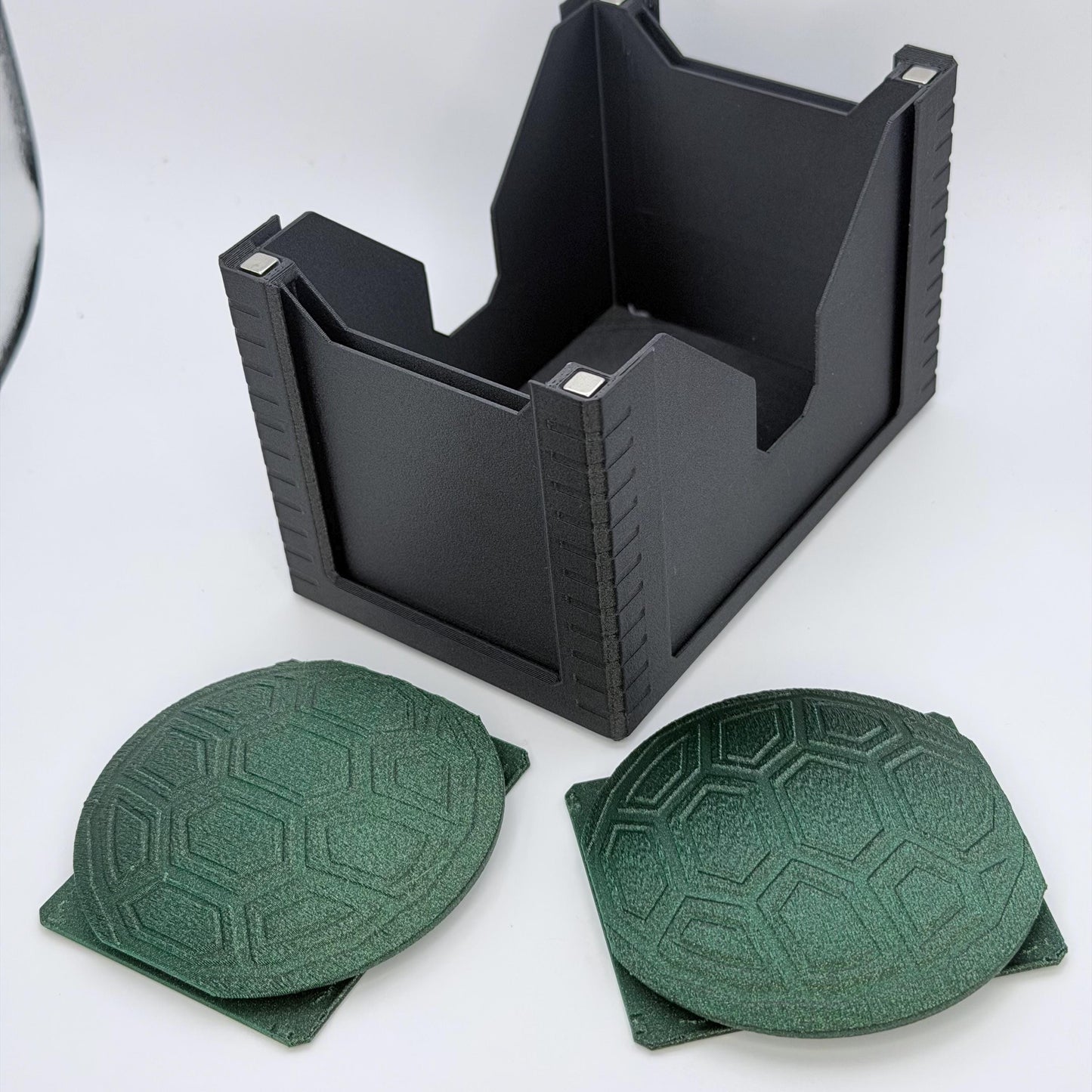 Turtle Power - Universal DeckDock - Turtle inspired deck box with Counter and Token Tray for Magic The Gathering and more