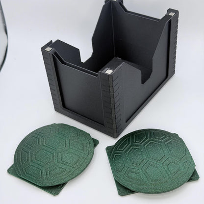 Turtle Power - Universal DeckDock - Turtle inspired deck box with Counter and Token Tray for Magic The Gathering and more
