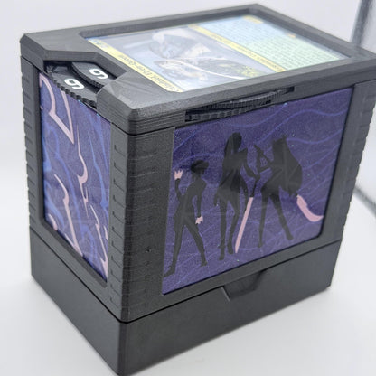 Demon Hunter - Universal DeckDock - KPDH Inspired  deck box with Counter and Token Tray for Magic The Gathering and more