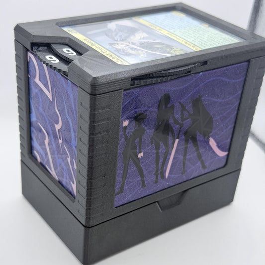 Demon Hunter - Universal DeckDock - KPDH Inspired  deck box with Counter and Token Tray for Magic The Gathering and more