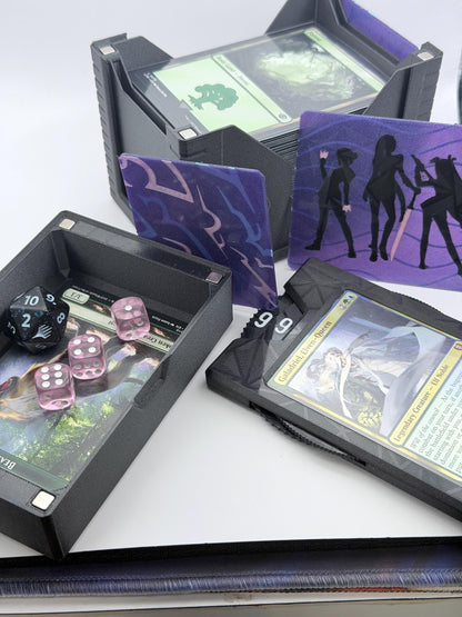Demon Hunter - Universal DeckDock - KPDH Inspired  deck box with Counter and Token Tray for Magic The Gathering and more