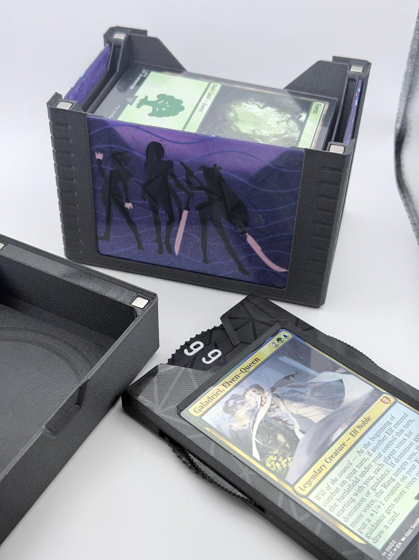 Demon Hunter - Universal DeckDock - KPDH Inspired  deck box with Counter and Token Tray for Magic The Gathering and more
