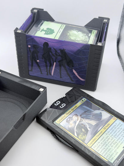 Demon Hunter - Universal DeckDock - KPDH Inspired  deck box with Counter and Token Tray for Magic The Gathering and more
