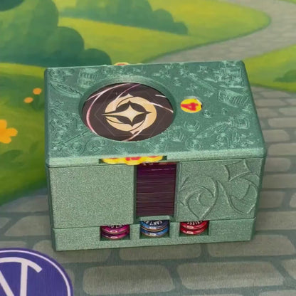 Emerald Lorcana Deck Box: Lore Counter, Token Tray & Card Storage